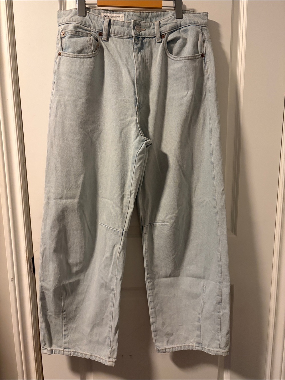 Zara Pale Blue Relaxed Barrel -Leg Jeans